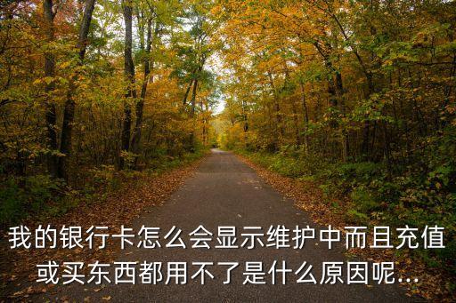 我的銀行卡怎么會(huì)顯示維護(hù)中而且充值或買東西都用不了是什么原因呢...