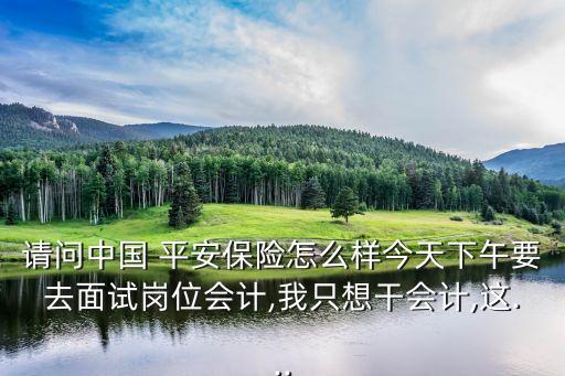 請(qǐng)問(wèn)中國(guó) 平安保險(xiǎn)怎么樣今天下午要去面試崗位會(huì)計(jì),我只想干會(huì)計(jì),這...