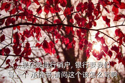 ...現(xiàn)在要進(jìn)行銷戶, 銀行要我們寫一個(gè) 承諾書,請問這個(gè)該怎么寫啊