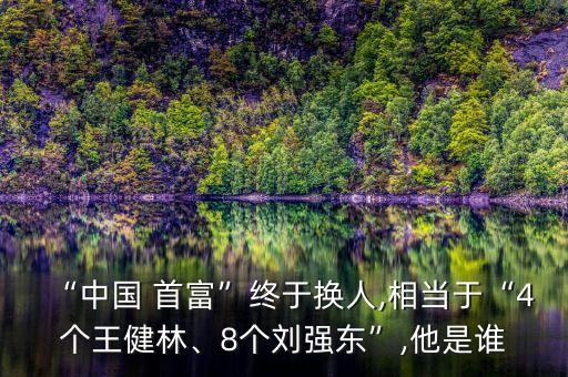 “中國 首富”終于換人,相當(dāng)于“4個(gè)王健林、8個(gè)劉強(qiáng)東”,他是誰