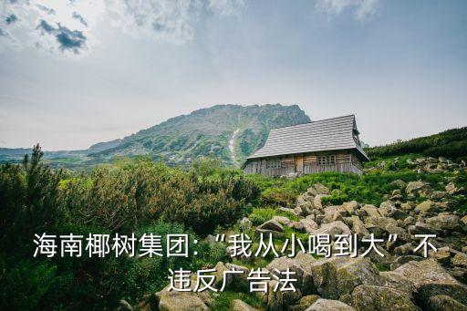  海南椰樹集團(tuán):“我從小喝到大”不違反廣告法