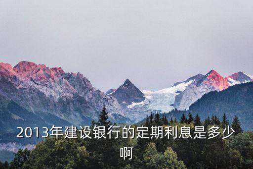 2013年建設銀行的定期利息是多少啊