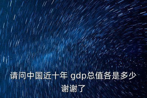 請(qǐng)問(wèn)中國(guó)近十年 gdp總值各是多少謝謝了