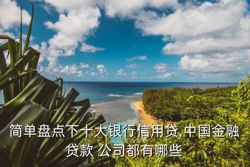 簡單盤點下十大銀行信用貸,中國金融貸款 公司都有哪些