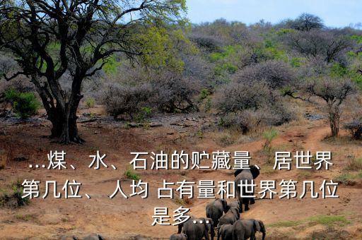 ...煤、水、石油的貯藏量、居世界第幾位、 人均 占有量和世界第幾位是多...