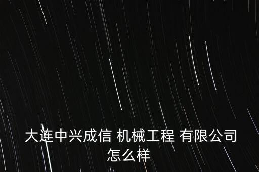  大連中興成信 機械工程 有限公司怎么樣