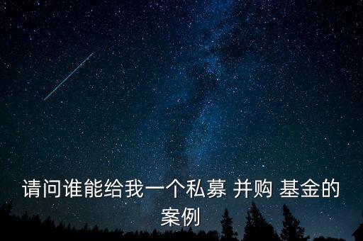請(qǐng)問(wèn)誰(shuí)能給我一個(gè)私募 并購(gòu) 基金的案例