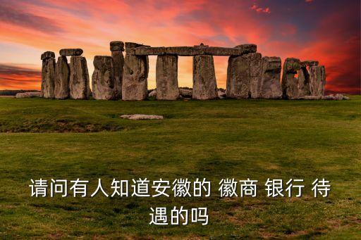 徽商銀行技術待遇