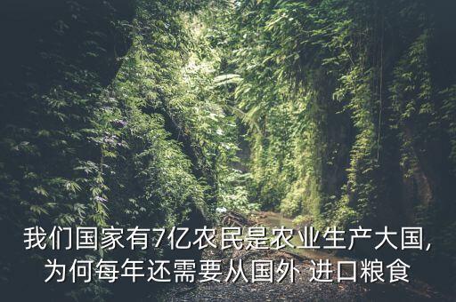 我們國家有7億農民是農業(yè)生產大國,為何每年還需要從國外 進口糧食