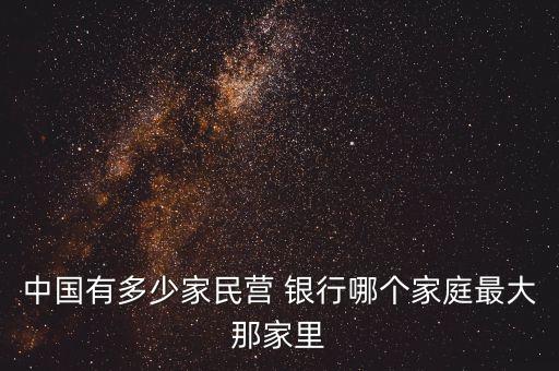 中國有多少家民營 銀行哪個(gè)家庭最大那家里