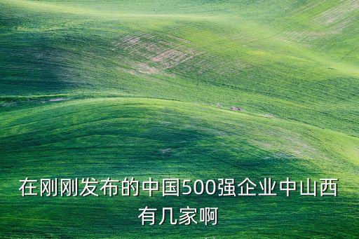 在剛剛發(fā)布的中國(guó)500強(qiáng)企業(yè)中山西有幾家啊