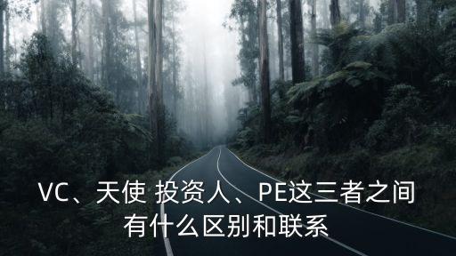 VC、天使 投資人、PE這三者之間有什么區(qū)別和聯(lián)系