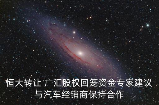 恒大轉(zhuǎn)讓 廣匯股權(quán)回籠資金專(zhuān)家建議與汽車(chē)經(jīng)銷(xiāo)商保持合作