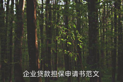 企業(yè)貸款擔(dān)保申請書范文