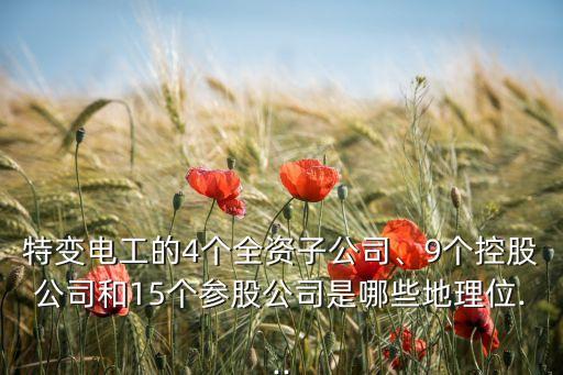 特變電工的4個(gè)全資子公司、9個(gè)控股公司和15個(gè)參股公司是哪些地理位...