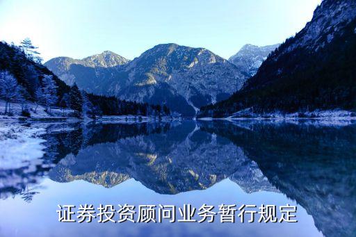 證券投資顧問業(yè)務(wù)暫行規(guī)定