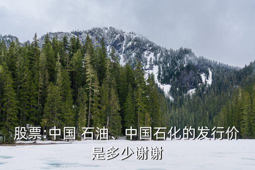 股票:中國 石油、中國石化的發(fā)行價(jià)是多少謝謝