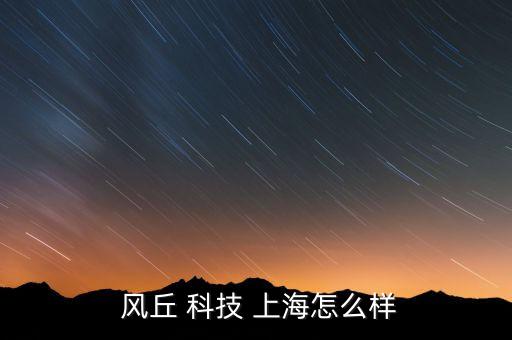  風丘 科技 上海怎么樣