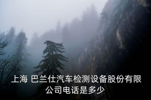  上海 巴蘭仕汽車檢測設(shè)備股份有限公司電話是多少