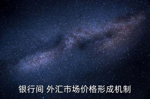 銀行間 外匯市場價格形成機(jī)制