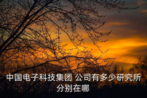中國(guó)電子科技集團(tuán) 公司有多少研究所分別在哪