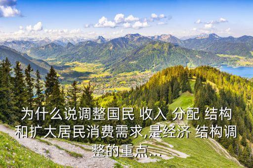 為什么說調(diào)整國民 收入 分配 結(jié)構(gòu)和擴(kuò)大居民消費(fèi)需求,是經(jīng)濟(jì) 結(jié)構(gòu)調(diào)整的重點...