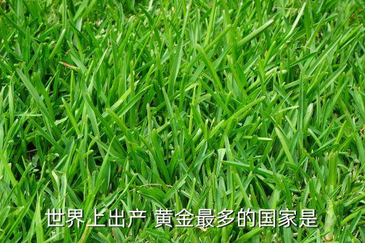 世界上出產(chǎn) 黃金最多的國家是