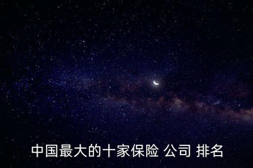 中國(guó)最大的十家保險(xiǎn) 公司 排名