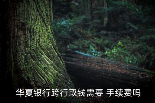  華夏銀行跨行取錢(qián)需要 手續(xù)費(fèi)嗎