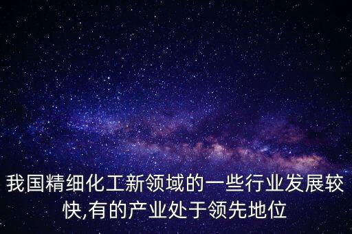 我國(guó)精細(xì)化工新領(lǐng)域的一些行業(yè)發(fā)展較快,有的產(chǎn)業(yè)處于領(lǐng)先地位