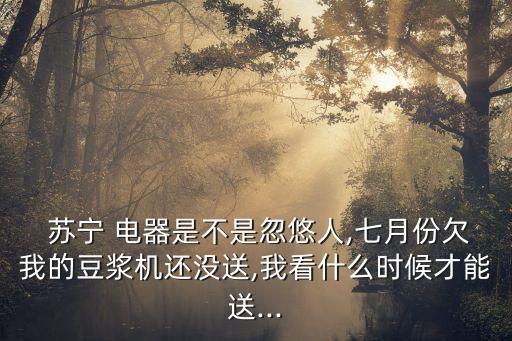  蘇寧 電器是不是忽悠人,七月份欠我的豆?jié){機(jī)還沒送,我看什么時候才能送...