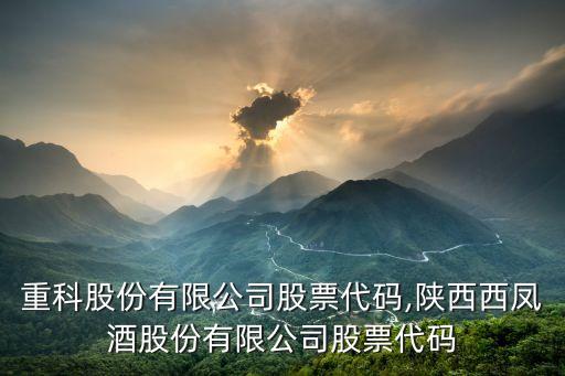 中聯重科股份有限公司股票代碼,陜西西鳳酒股份有限公司股票代碼