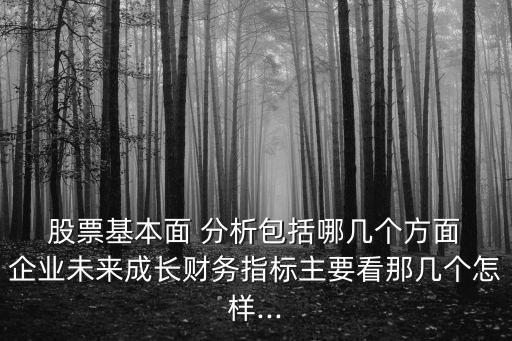  股票基本面 分析包括哪幾個(gè)方面 企業(yè)未來(lái)成長(zhǎng)財(cái)務(wù)指標(biāo)主要看那幾個(gè)怎樣...