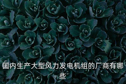 國內(nèi)生產(chǎn)大型風(fēng)力發(fā)電機組的廠商有哪些