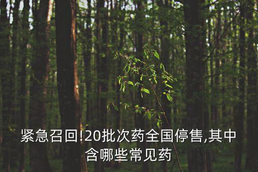 緊急召回!20批次藥全國(guó)停售,其中含哪些常見藥