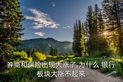 券商和保險出現大漲了,為什么 銀行板塊大漲不起來