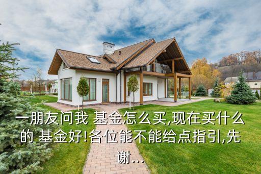 一朋友問我 基金怎么買,現(xiàn)在買什么的 基金好!各位能不能給點指引,先謝...