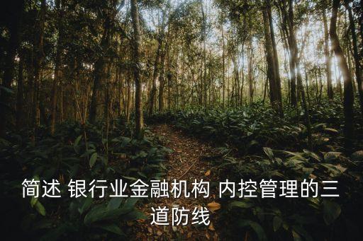 簡述 銀行業(yè)金融機構 內控管理的三道防線