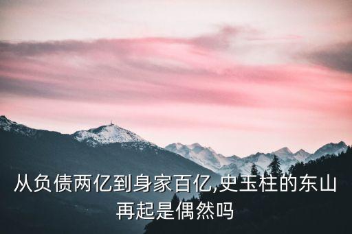 從負債兩億到身家百億,史玉柱的東山再起是偶然嗎
