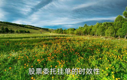  股票委托掛單的時效性