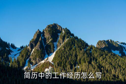 簡歷中的工作經歷怎么寫