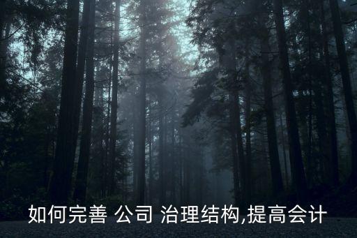 如何完善 公司 治理結(jié)構(gòu),提高會(huì)計(jì)