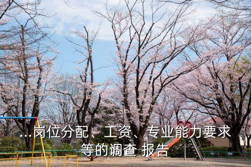 ...崗位分配、工資、專業(yè)能力要求等的調查 報告
