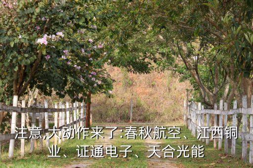 注意,大動作來了:春秋航空、江西銅業(yè)、證通電子、天合光能