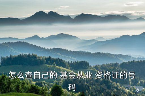 怎么查自己的 基金從業(yè) 資格證的號碼