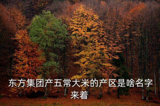  東方集團(tuán)產(chǎn)五常大米的產(chǎn)區(qū)是啥名字來著