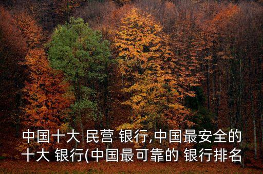 中國(guó)十大 民營(yíng) 銀行,中國(guó)最安全的十大 銀行(中國(guó)最可靠的 銀行排名