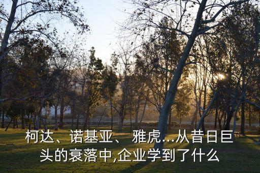 柯達、諾基亞、 雅虎...從昔日巨頭的衰落中,企業(yè)學(xué)到了什么
