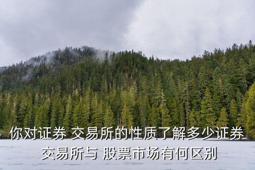 你對(duì)證券 交易所的性質(zhì)了解多少證券 交易所與 股票市場有何區(qū)別