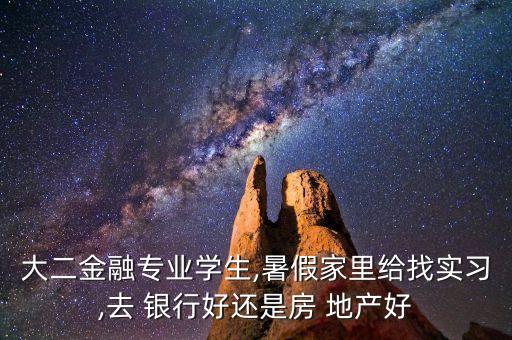 大二金融專業(yè)學生,暑假家里給找實習,去 銀行好還是房 地產好
